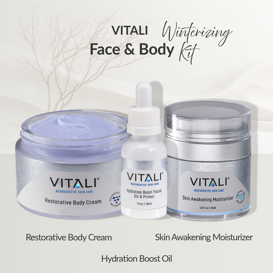 Face & Body Winterizing Kit (Restorative Body Cream, Skin Awakening Moisturizer, Hydration Boost)